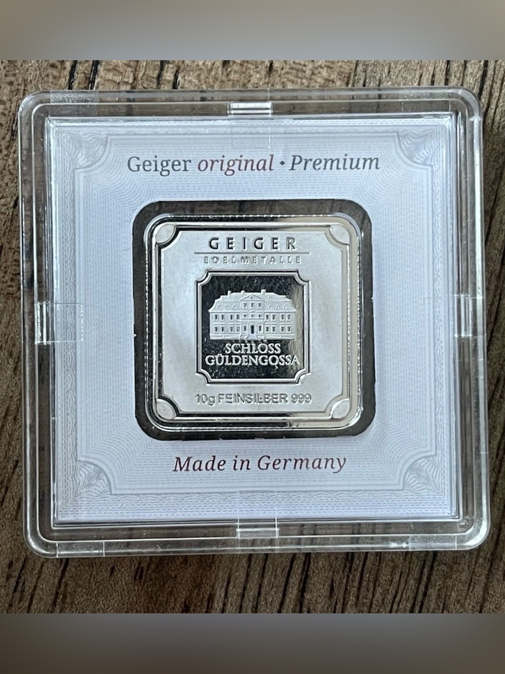 Geiger Edelmetalle Original 10 Gram Silver Square - In Capsule CV013235